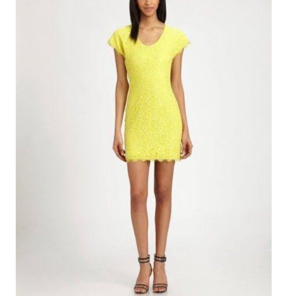 Diane Von Furstenberg Limoncello Yellow Lace Wanda